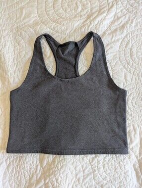 Pact Charcoal Racerback Crop Tank